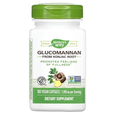 Глюкоманнан из корня конжака, Glucomannan from Konjac Root, Nature's Way, 1995 мг, 100 веганских капсул (665 мг в 1 капсуле)