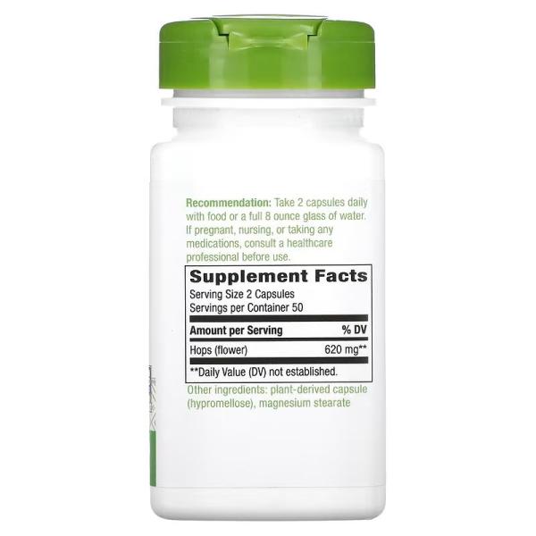 Цветы хмеля, Hops Flowers, Nature's Way, 310 мг, 100 веганских капсул - Фото 2