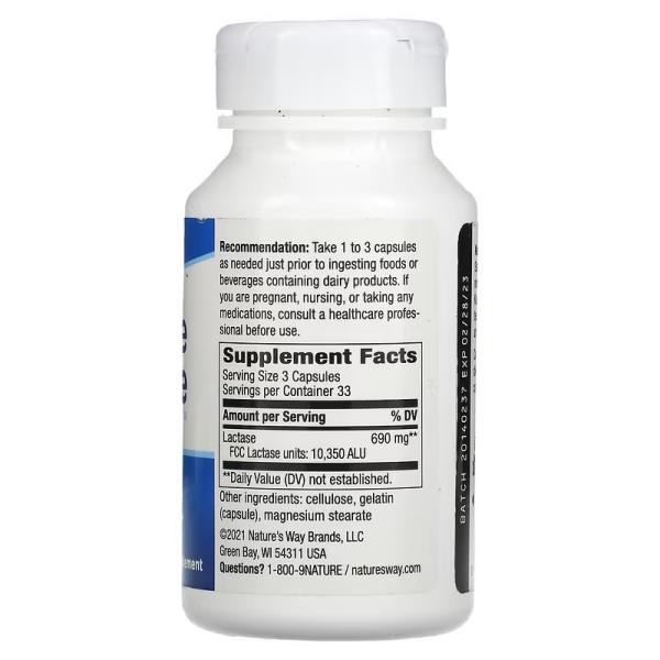Cредство с ферментом лактаза, Lactase Enzyme Formula, Nature's Way, 100 капсул - Фото 2