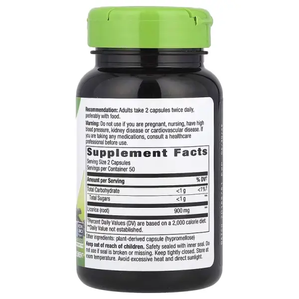 Корень Лакрицы (Солодки), Licorice Root, Nature's Way, 450 мг, 100 гелевых капсул - Фото 2