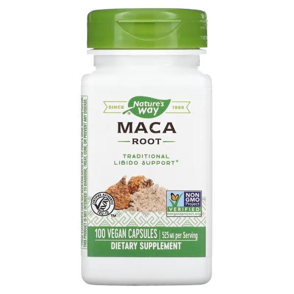 Корень маки, Maca Root, Nature's Way, 525 мг, 100 растительных капсул - Фото 1