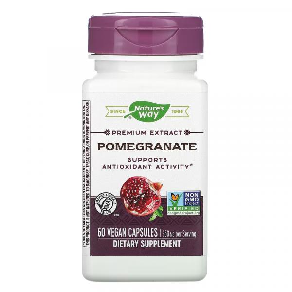 Гранат, Premium Extract Pomegranate, Nature's Way, 350 мг, 60 веганских капсул - Фото 1