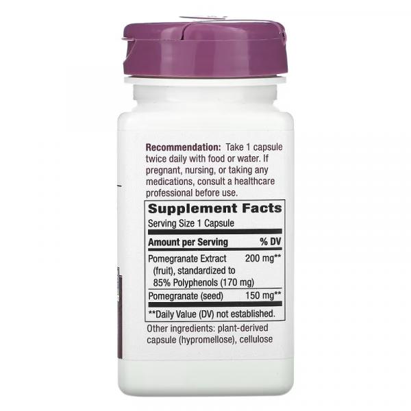 Гранат, Premium Extract Pomegranate, Nature's Way, 350 мг, 60 веганских капсул - Фото 2