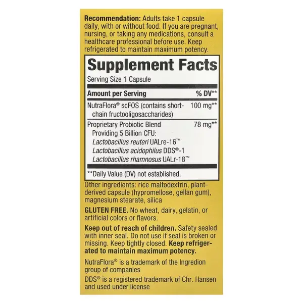 Реутери, пробиотик, 5 млрд КОЕ, Primadophilus Reuteri Probiotic 5 billion CFU, Nature's Way, 30 капсул - Фото 2