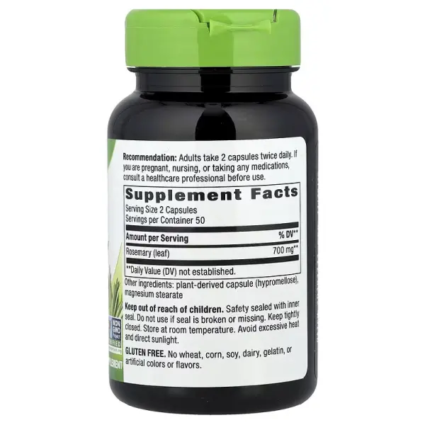 Розмарин, Rosemary Leaves, Nature's Way, 350 мг, 100 капсул - Фото 2