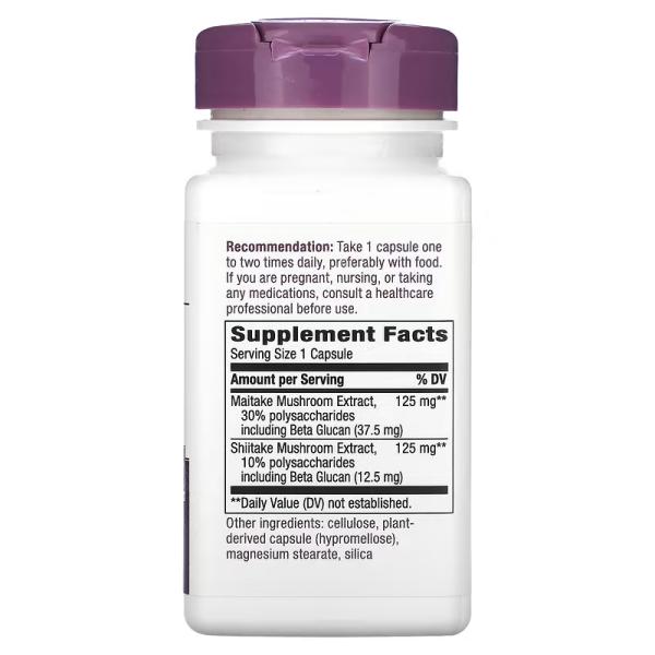 Шиитаке майтаке, Shiitake Maitake, Nature's Way, 250 мг, 60 вегетарианских капсул - Фото 2