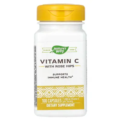 Витамин C с шиповником, Vitamin C With Rose Hips, Nature's Way, 100 капсул