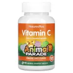 Витамин С, Children's Chewable Vitamin C, Nature's Plus, Animal Parade, апельсиновый вкус без сахара, 90 жевательных конфет - Фото миниатюра 1