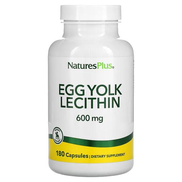 Лецитин яичный, Egg Yolk Lecithin, Nature's Plus, 600 мг, 90 капсул  - Фото 1