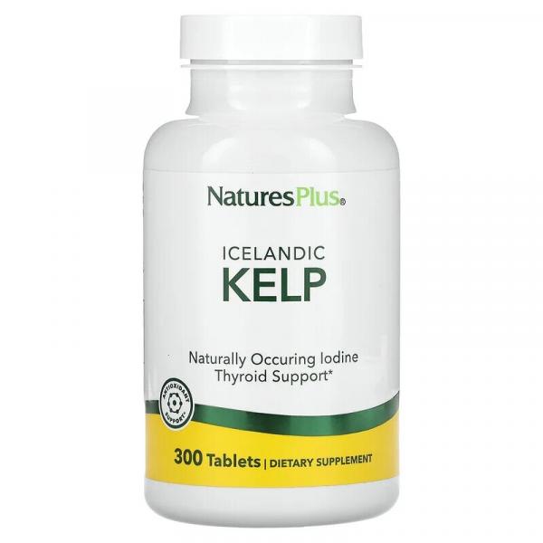 Ламинария, Натуральный йод Natures Plus, 300 таблеток  - Фото 1