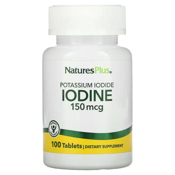 Йодид калия, Iodine Potassium Iodide, NaturesPlus, 150 мкг, 100 таблеток - Фото 1