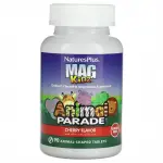 Магний для детей, Children's Magnesium, Nature's Plus, Animal Parade, MagKidz, вкус вишни, 90 жевательных животных - Фото миниатюра 1