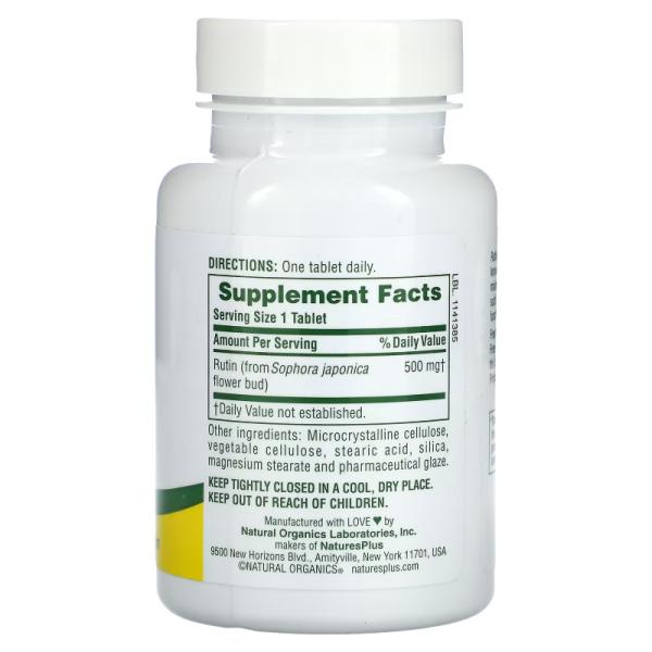 Рутин, Rutin, NaturesPlus, 500 мг, 60 таблеток - Фото 2