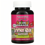 Поддержка здоровья внутреннего уха, со вкусом вишни, Inner Ear Support Natural Cherry,  Source of Life, Animal Parade, Nature's Plus, 90 таблеток в форме животных - Фото миниатюра 1