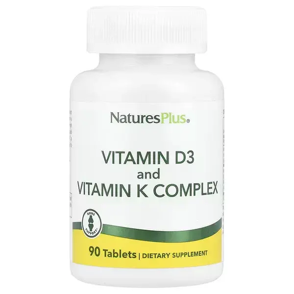 Витамины D3 и K2, Vitamins D3 & K2, NaturesPlus, 90 таблеток - Фото 1