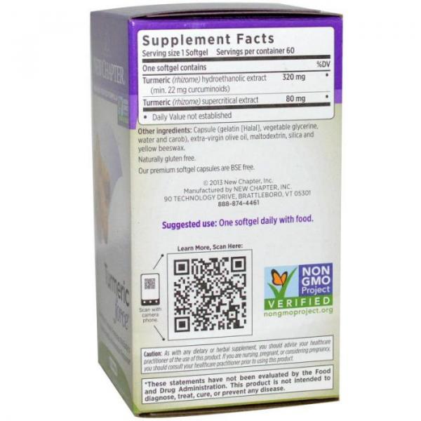 Куркумин, Turmeric Force, New Chapter, 60 гелевых капсул  - Фото 2