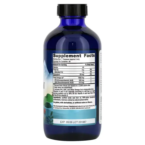 Жир печени арктической трески, Arctic Cod Liver Oil, Nordic Naturals, 237 мл - Фото 2