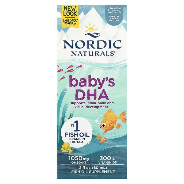 Докозагексаеновая кислота (ДГК) с витамином D3 для детей, Baby's DHA with Vitamin D3, Nordic Naturals, 1050 мг, 60 мл - Фото 2