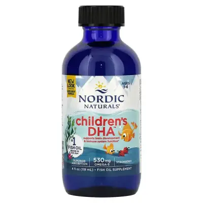 Жидкая омега 3 для детей, Children's DHA, Nordic Naturals, клубника, 119 мл