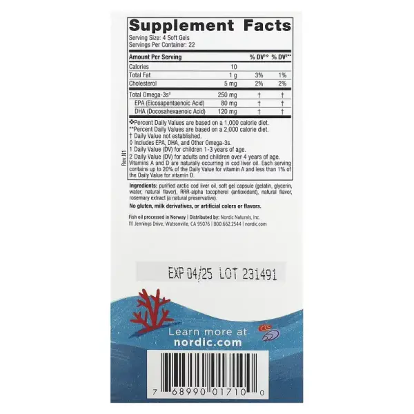 ДГК для детей, клубника, для детей 3–6 лет, Children's DHA Ages 3-6 Strawberry, Nordic Naturals, 62.5 мг, 90 желатиновых мини-капсул - Фото 2