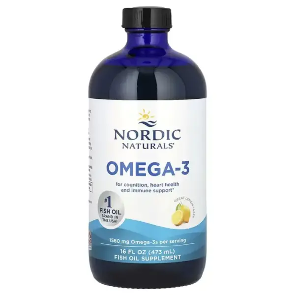 Омега-3, со вкусом лимона, Omega-3, Lemon, Nordic Naturals, 1560 мг, 473 мл - Фото 1