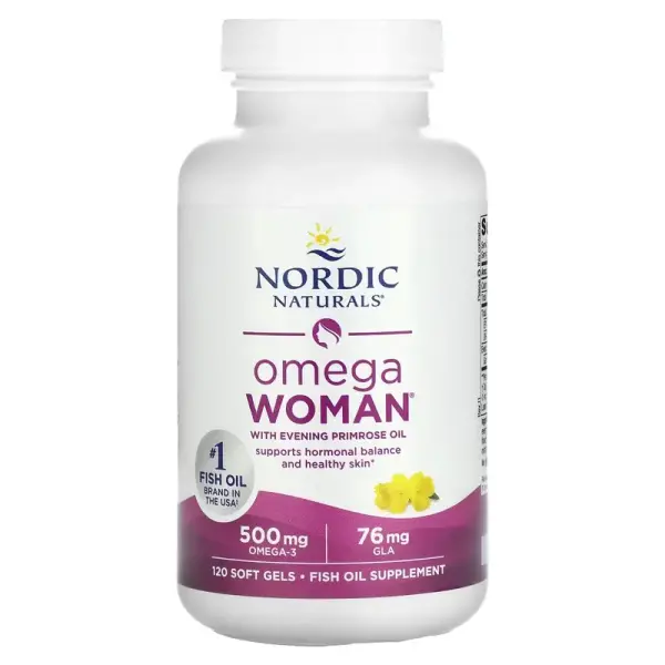 Омега для женщин с маслом примулы вечерней, Omega Woman, Nordic Naturals, 120 капсул - Фото 3