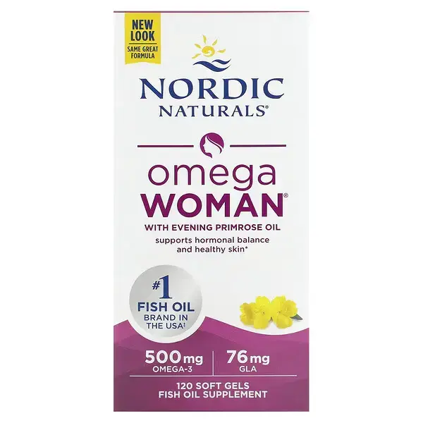 Омега для женщин с маслом примулы вечерней, Omega Woman, Nordic Naturals, 120 капсул - Фото 1