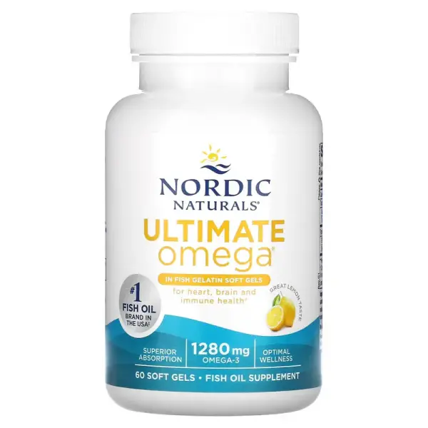 Рыбий жир, со вкусом лимона, Ultimate Omega, Nordic Naturals, 1280 мг, 60 капсул - Фото 2