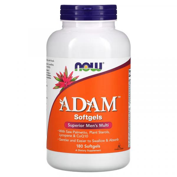 Мультивитамины для мужчин, ADAM, Now Foods, 180 мягких таблеток - Фото 1
