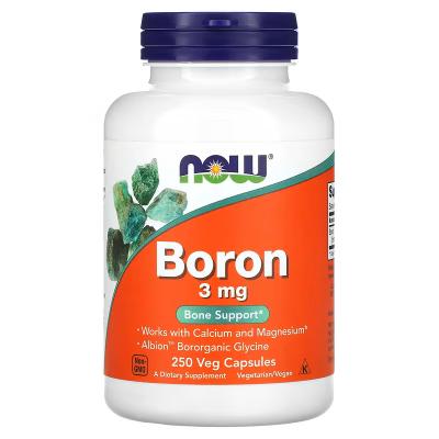 Бор, Boron, NOW Foods, 3 мг, 250 растительных капсул