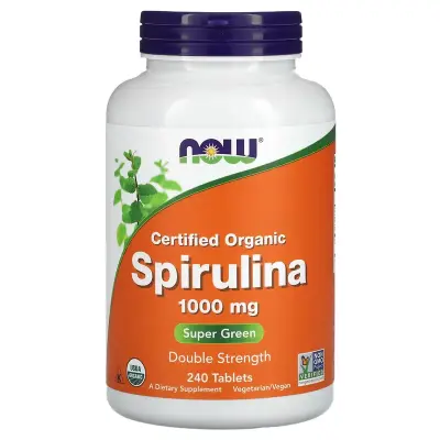 Спирулина органическая, Certified Organic Spirulina, NOW Foods, 1000 мг, 240 таблеток