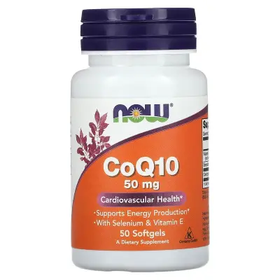 Коэнзим Q10, CoQ10, 50 мг, NOW Foods, 50 капсул