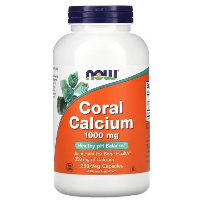 Коралловый кальций, Coral Calcium, NOW Foods, 1000 мг, 250 растительных капсул