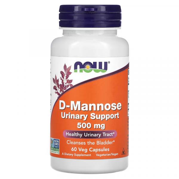 D-манноза, D-Mannose, Now Foods, 500 мг, 60 вегетарианских капсул - Фото 1