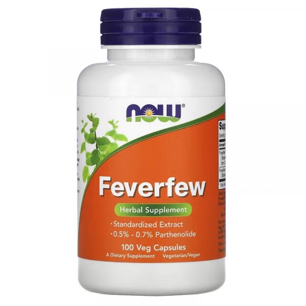 Пиретрум девичий, Feverfew, NOW Foods, 100 вегетарианских капсул - Фото 1