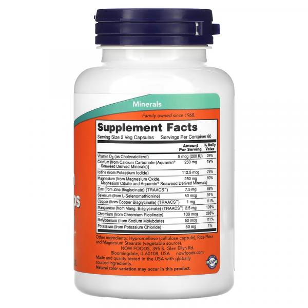 Минеральные капсулы, Full Spectrum Mineral Caps, NOW Foods, 120 растительных капсул - Фото 2