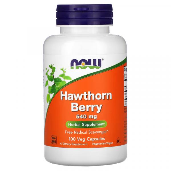 Ягоды боярышника, Hawthorn Berry, Now Foods, 540 мг, 100 вегетарианских капсул - Фото 1