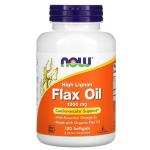 Льняное масло, Flax Oil, Now Foods, 1000 мг, 120 гелевых капсул - Фото миниатюра 1