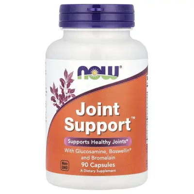Глюкозамен совместная поддержка, Joint Support, Now Foods 90 капсул