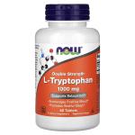 L-триптофан, двойной концентрации, L-Tryptophan Double Strength, NOW Foods, 1000 мг, 60 таблеток - Фото миниатюра 1