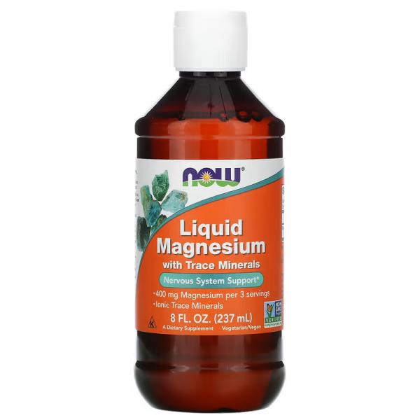 Рідкий магній із мікроелементами, Liquid Magnesium with Trace Minerals, NOW Foods, 237 мл - Фото 1