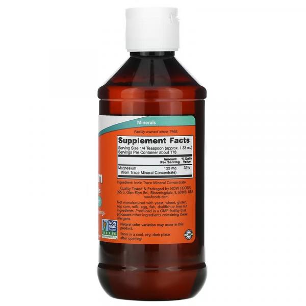 Рідкий магній із мікроелементами, Liquid Magnesium with Trace Minerals, NOW Foods, 237 мл - Фото 2