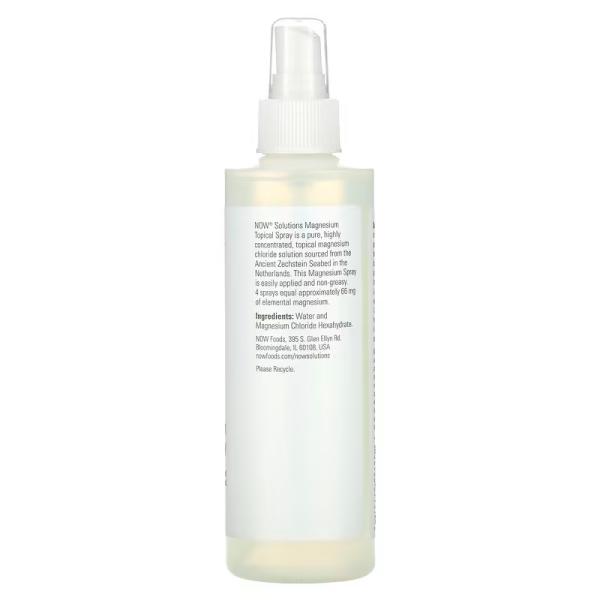 Спрей із магнієм для місцевого застосування, Magnesium Topical Spray, NOW Foods, 237 мл - Фото 2