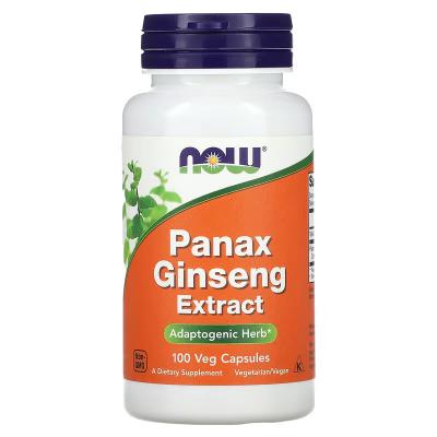 Экстракт женьшеня, Panax Ginseng Extract, NOW Foods, 100 растительных капсул
