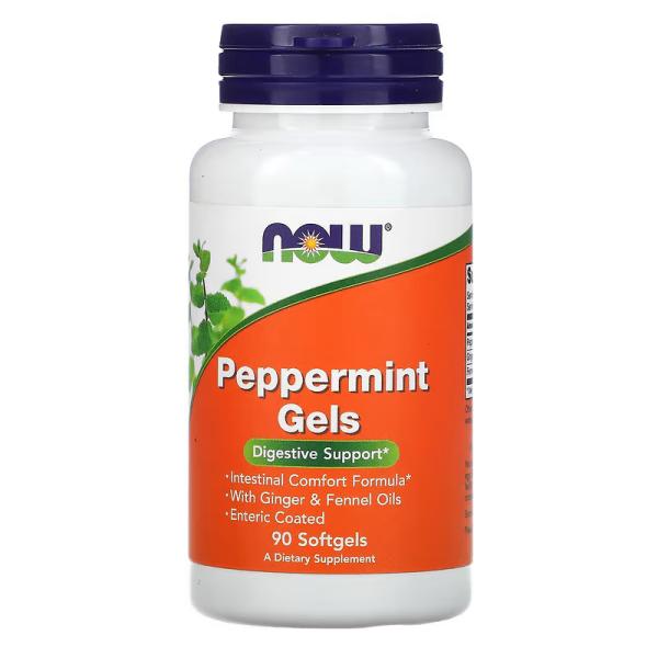 Перечная мята в капсулах, Peppermint Gels, NOW Foods, 90 капсул - Фото 1
