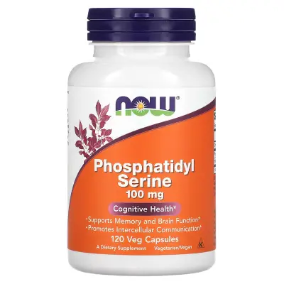Фосфатидилсерин, NOW Foods, Phosphatidyl Serine, 100 мг, 120 растительных капсул