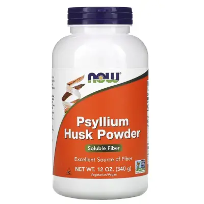 Псиллиум, подорожник, порошок из шелухи семян, Psyllium Husk Powder, Now Foods, 340 г (12 унций)