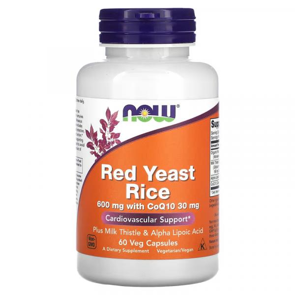 Красный дрожжевой рис, Red Yeast Rice with CoQ-10, NOW Foods, 60 растительных капсул - Фото 1