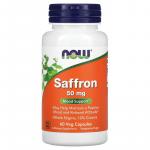 Шафран, Saffron, Mood Support, Now Foods, 50 мг, 60 вегетарианских капсул - Фото миниатюра 1