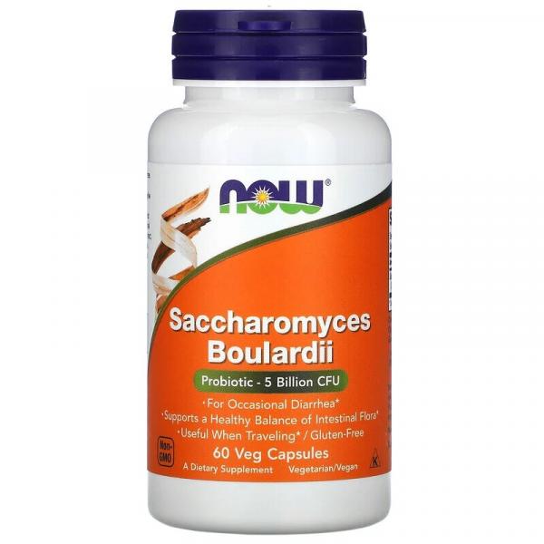 Сахаромицеты буларди, Saccharomyces Boulardii, Now Foods, 60 капсул  - Фото 1